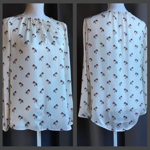 Zara Silky Duck Print Blouse